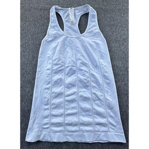 Fabletics Tank Womens Small Light‎ Gray Stretch Eyelet Athleisure Racerback